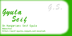 gyula seif business card